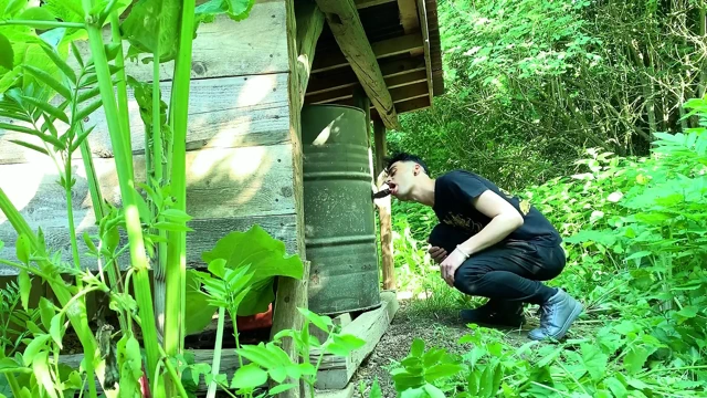 Perv Farmer Boy Sucks and Rides Black Dildo Outdoor 1