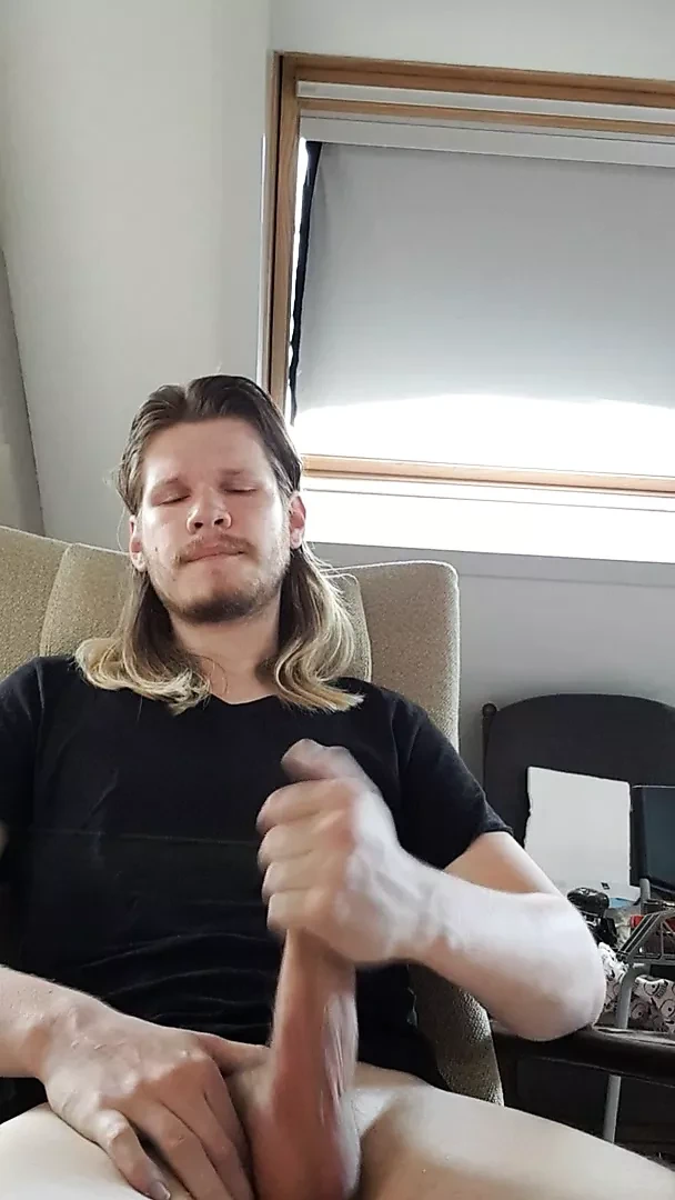 Dutch gay jerks his cock and cums