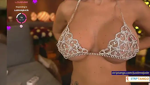 JustinneJade Tittyfuck in a Sexy Bra - Dildo Between Big Tits Like a Real Cock