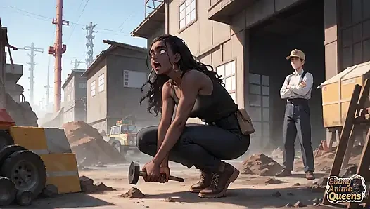 Zevk düğmeli büyüleyici bir siyah tanrıça saç aksesuarları güneşle sırılsıklam bir şekilde koyu huylu xxx hareketinde titreşiyor