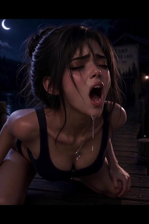3 boyutlu anime kadın, göl evinde yaz tatili cadılar bayramı