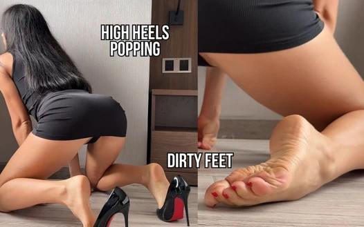 Yüksek topuklu ayakkabılar patlıyor, kirli ayaklar