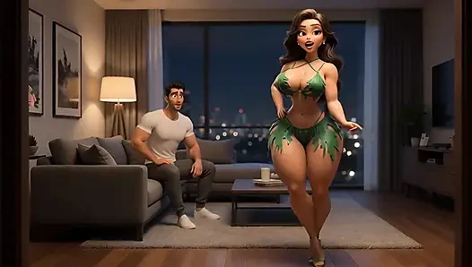 Ep9-From Chubby & Ignored to Curvy Cock Tease-Wife in Emerald Micro Bikini With a handsome black man