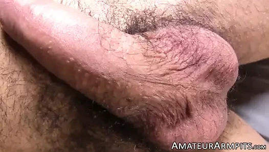 Buff stud puts his fat dick on display and jerks it off hard