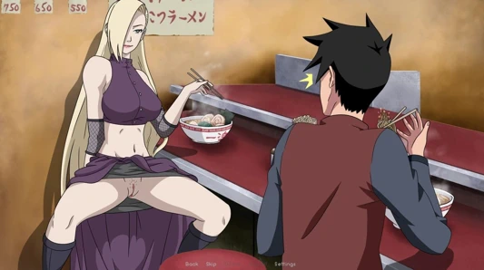 Naruto'nun Ichiraku'da Ramen yemesi için INO ile randevusu