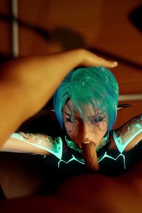 Seksi bir robot kızın yüzünü sikiyor