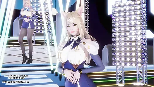 Mmd t-ara - çok çılgın ahri ateşli kpop dans league of legends sansürsüz hentai