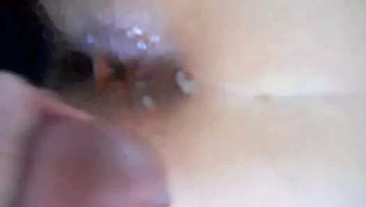 cum on wife's spread asshole