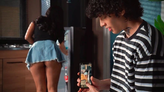 Stepbrother ends up fucking his skinny stepsister's pussy when they're alone at home