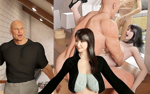 Asyalı Sürtük Evli Kadın Erkek Arkadaşının Önünde Büyük Kaslı Bir Adam Tarafından Domine Ediliyor