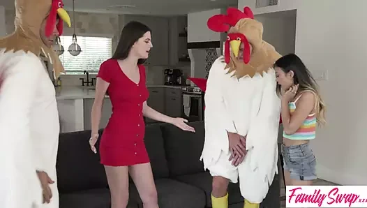 Kardeşim değiş tokuş edeceksen, bu kadar sik olacaksan, kostümlerini de giysen iyi olur!