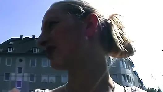 Public Blowjob Tease and Sloppy Fingering Explosion
