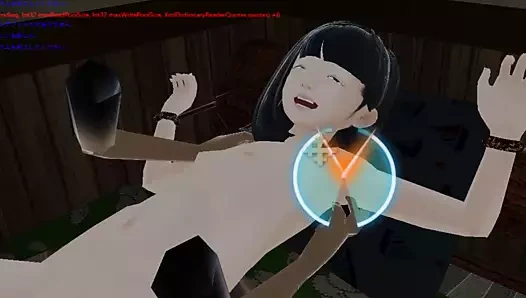 Çıplak ve bağlı bir kızı gıdıklayan oyun.