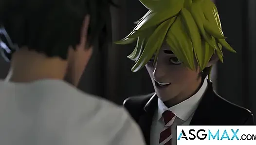 Asgmax - şoke olan twink kai park ateşli eşcinsel üçlü grup sekste yüzüne boşalıyor