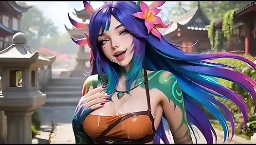Ormanda Sıcak Neeko Bikini ve Yüz Boşalması