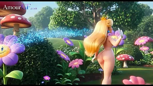 3 boyutlu animasyon prenses peach bahçede her şeyi derine alıyor