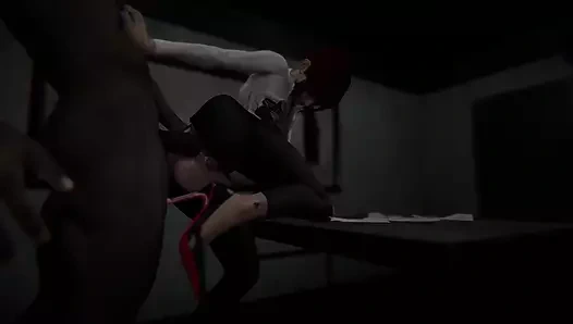 3 boyutlu süper ateşli ofis kızı çıplak büyük göğüslerini büyük yarakla sikiyor