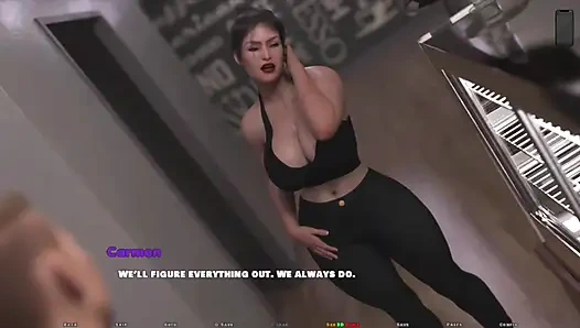 Eğilmiş orta yaşlı seksi kadın patron kafe tezgahında - orta yaşlı seksi kadın takıntısı - ep18