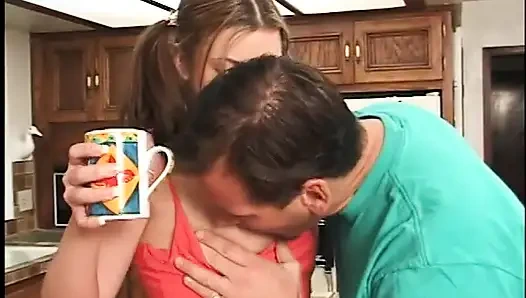 Teen sucking and fucking big cock