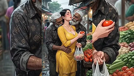 Hintli orta yaşlı seksi kadınlar ve yenge pis müslüman erkekler tarafından tamamen domine ediliyor - halka açık gruplama ve yolsuzluk