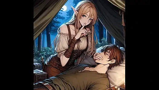 ASMR Story - Horny Elf Girl Sneaks Into Adventurer's Tent