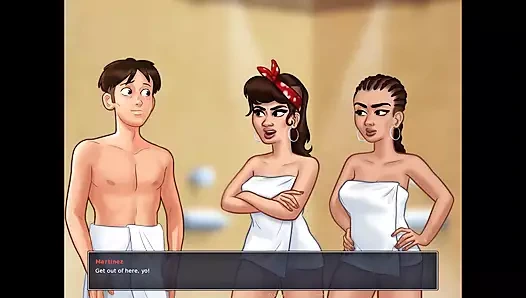 Yaz mevsimi efsanesi. Adam koleje gitmeden önce ateşli orta yaşlı seksi kadının banyo yaparken izliyor ep.28.