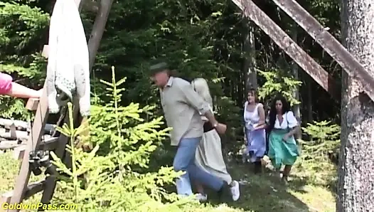 Açık havada oktoberfest grup seks partisi