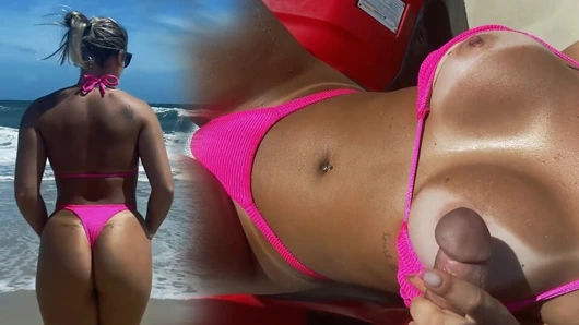 Plajda dörtlü bisiklette riskli mastürbasyon! Neredeyse yakalanıyordum!