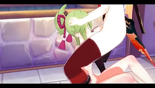 Genshin impact hentai - kazuha x kuki shinobu oral seks ve dölleme ile sikiliyor - Japon Asyalı manga anime oyunu porno