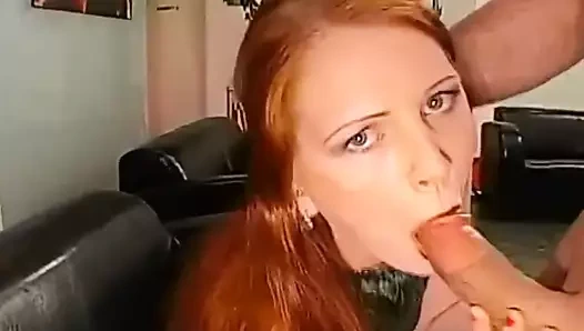 güzel kızıl saçlı oral seks ve yüz