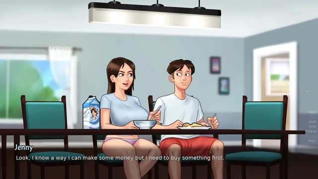 Sürtük Üvey Kız Kardeş Büyük Göğüslerini Gösteriyor - Summertime Saga bölüm 6