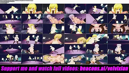 Takamine noa x kurosaki chitose - seksi dans + seks sahneleri (3 boyutlu hentai)