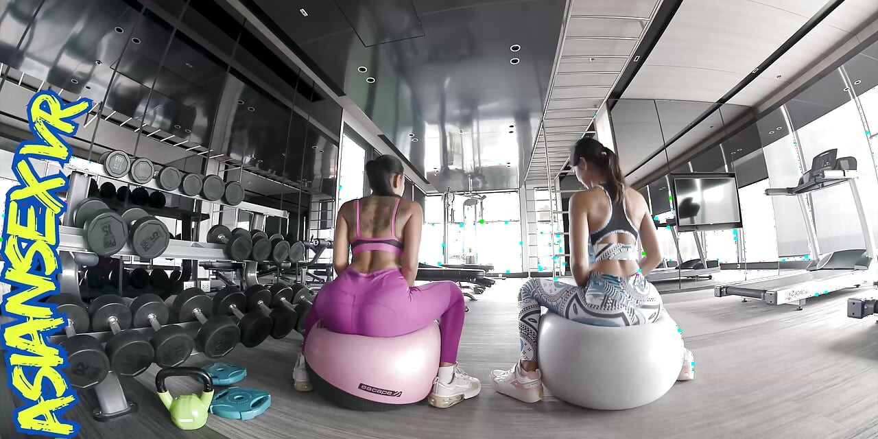 Spor salonundan sonra Asyalı üçlü grup seks