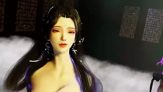 3 boyutlu büyük memeli striptizci ıslak amcığını sikmek için büyük yarağı azdırıyor