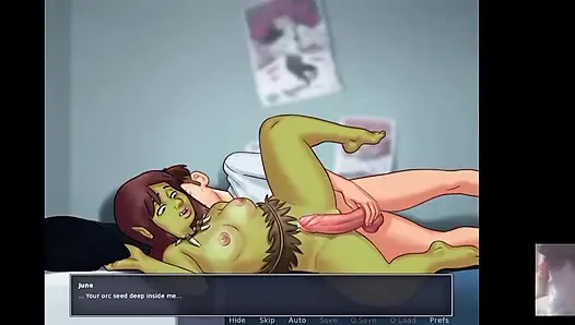 Orc girl wants to fuck!! Summer time saga! Teen girl doing cosplay