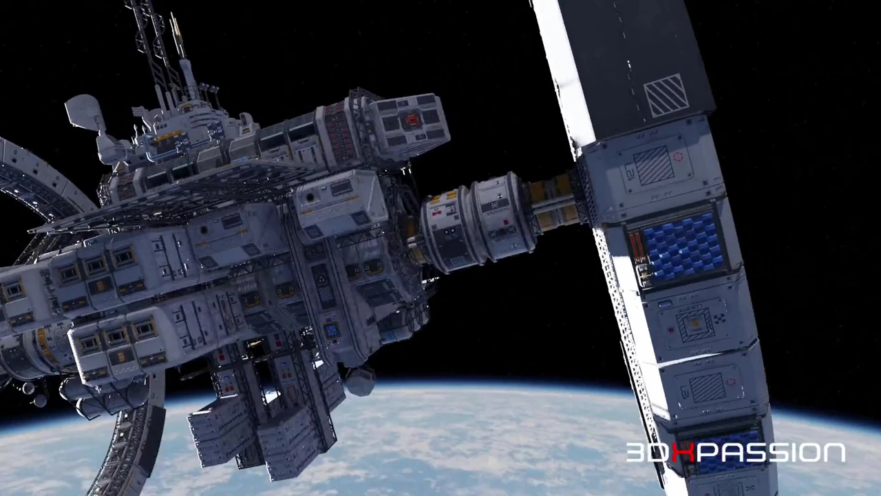 Zero-G temptation  A futanari Kaelen plays with a brunette on a space orbital station