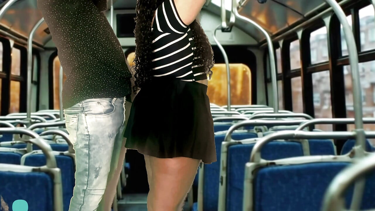 I touch the cock of a guy and he stops and fucks me on a bus what a big cock