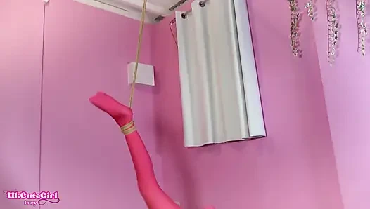 Parlak taytlı catsuit içinde Lucy için ip esareti