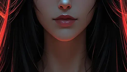 Jet siyah saçlı ve amber gözlü gölge suikastçı savaşçı kadın karanlık fantezi portre ai art slayt gösterisi