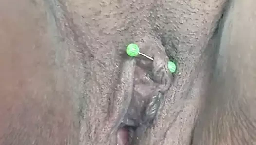 Tıraş ve deldi albino kedi