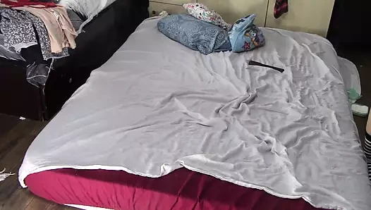 Sexy mom massages herself. Wife hairy pussy, big ass. Sexy brunette shaves the hair on her legs.