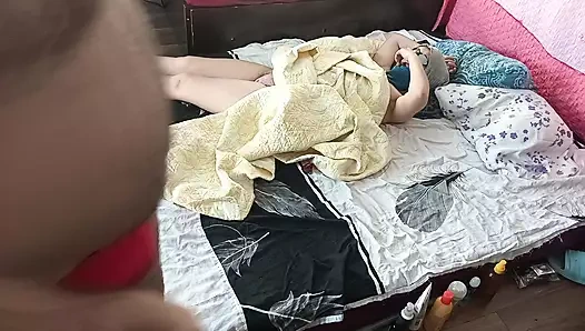 Foreplay in the bedroom with an amateur couple. Crazy sex in the bedroom with a hot amateur couple.