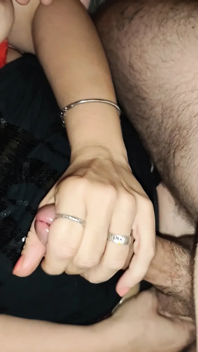 Pleasuring myself in his ass while jerking his cock!