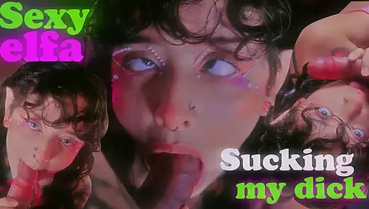 Ateşli elf hentai ile mastürbasyon yapıyor, sonra sikimi emiyor