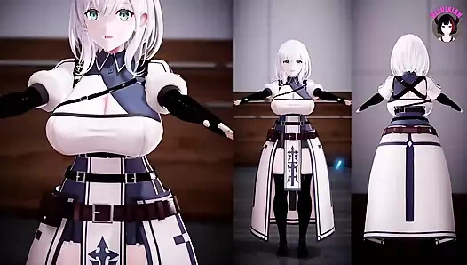 Seksi jimnastik + kademeli soyunma + otomatik dildo (3d hentai)