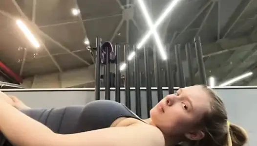 Horny girl fucking in public Gym