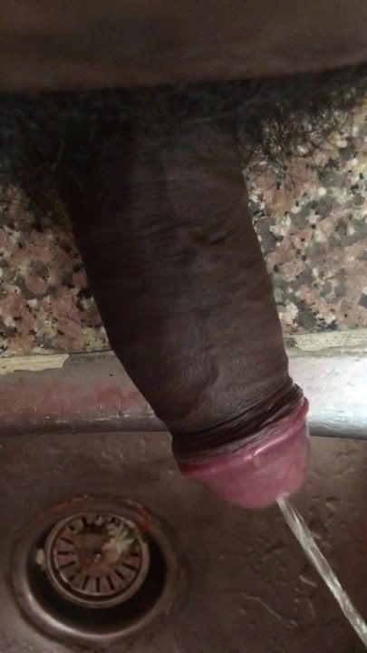 Hint büyük siyah horoz pissing içinde sink