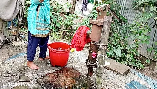 Açık alanda serinletici açık havada banyo