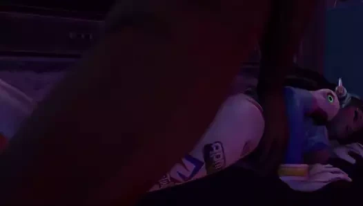 Dva overwatch eğilimli kedi Creampie