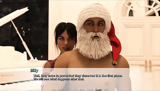 Santa Claus Fucking Three Stepsister's Pussy In A Row Foursome Sex